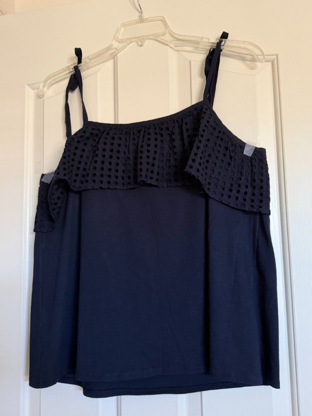 NEW Loft Size L Navy Blue Tank Top with Lace